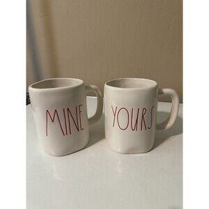 New Set of 2 Rae Dunn "Mine & Yours" Mugs Set